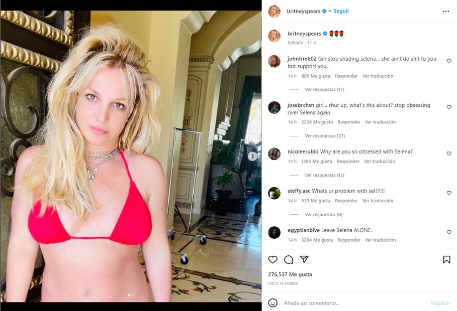 Britney Spears señala a Selena Gomez de hipócrita en Instagram