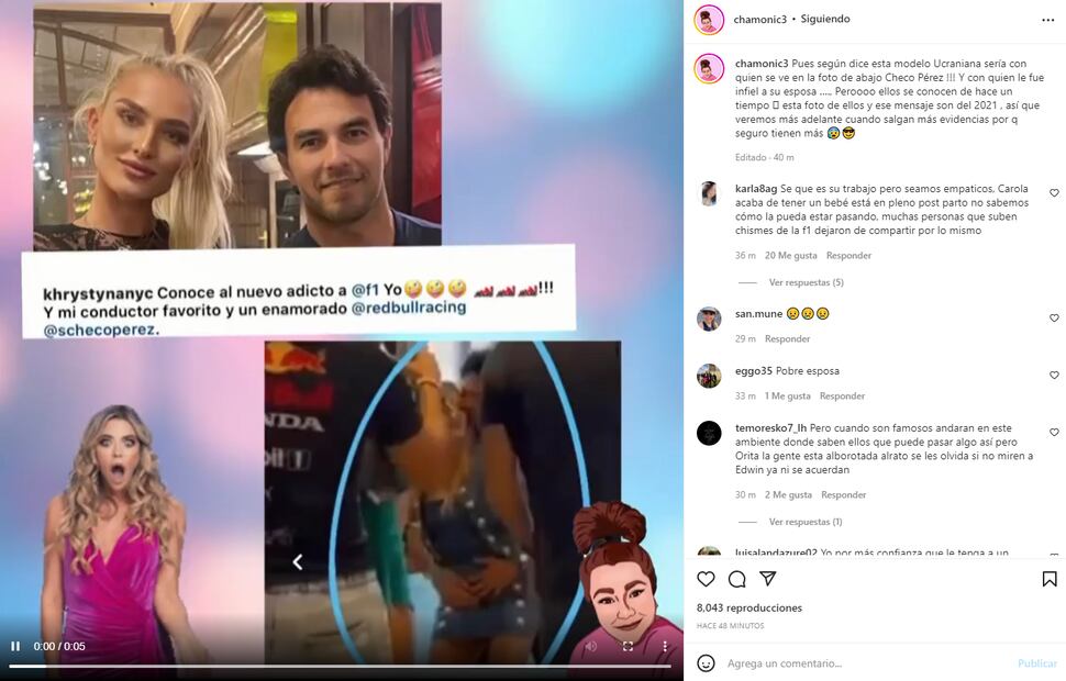 Checo Pérez habla sobre video con otra mujer. "Fue una mala fiesta que no supe controlar"