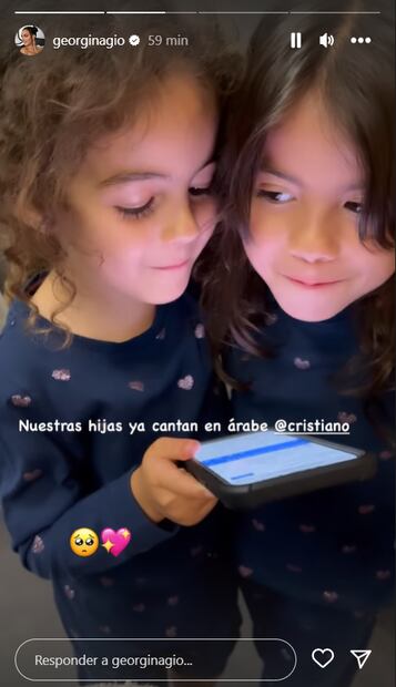 Las hijitas de Georgina Rodríguez y Cristiano Ronaldo ya saben cantar en árabe
