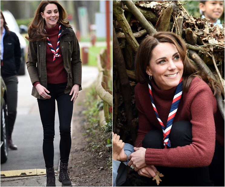 Kate Middleton conquista con su actitud de equipo en su visita con los niños scouts