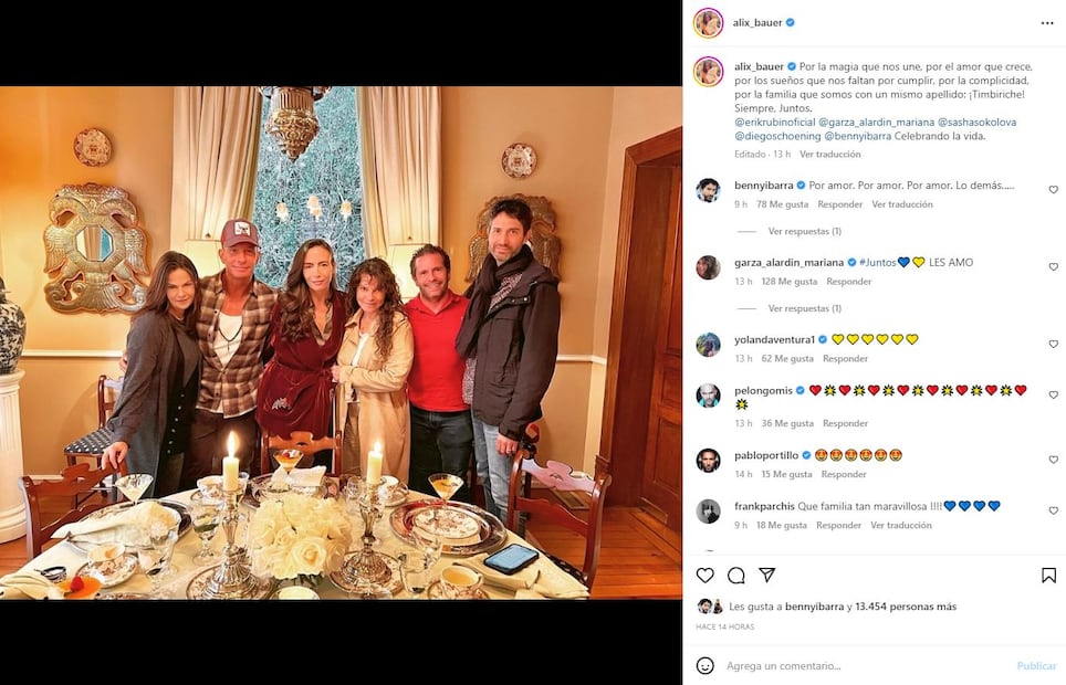 Sasha Sokol y sus amigos de Timbiriche, juntos en conmovedora cena navideña