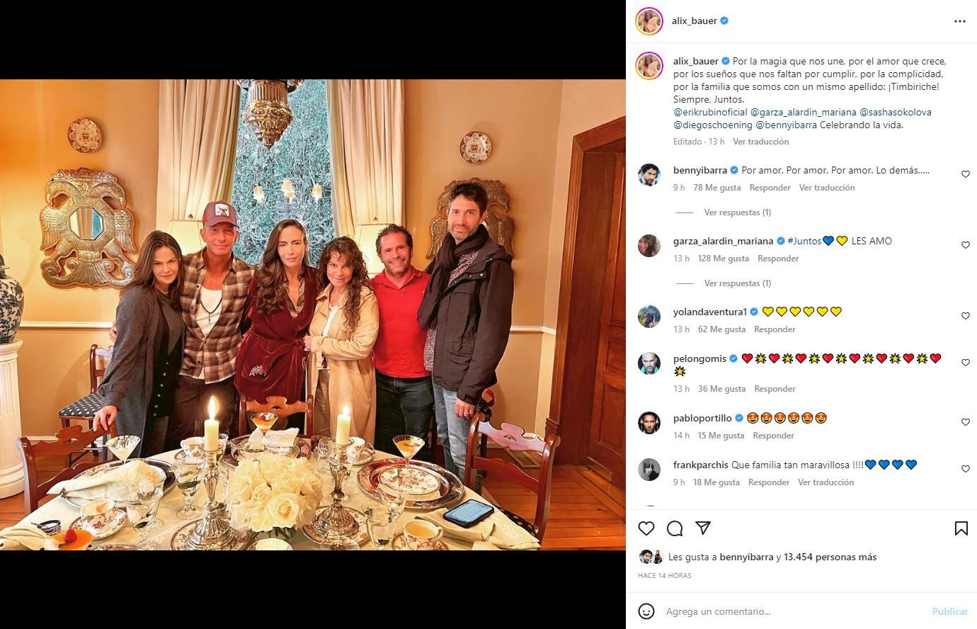 Sasha Sokol y sus amigos de Timbiriche, juntos en conmovedora cena navideña