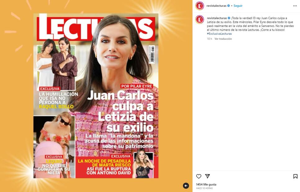"La mandona", Juan Carlos I de España acusa a Letizia de su exilio
