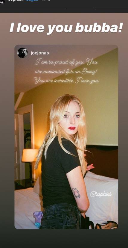 El romántico mensaje de Joe Jonas a Sophie Turner en la noche de los Emmy 