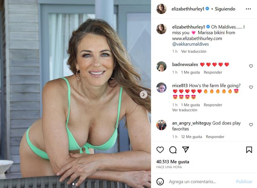 Elizabeth Hurley sorprende en bikini y sin filtros: sus fans enloquecen  
