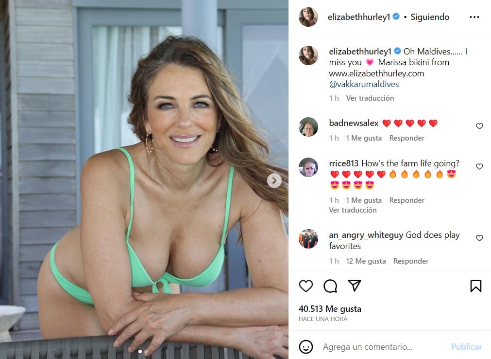 Elizabeth Hurley sorprende en bikini y sin filtros: sus fans enloquecen  