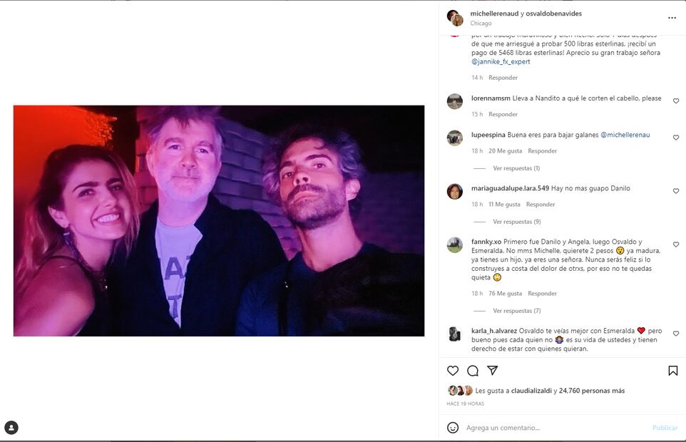 "Mi amor", las palabras de Michelle Renaud a Osvaldo Benavides