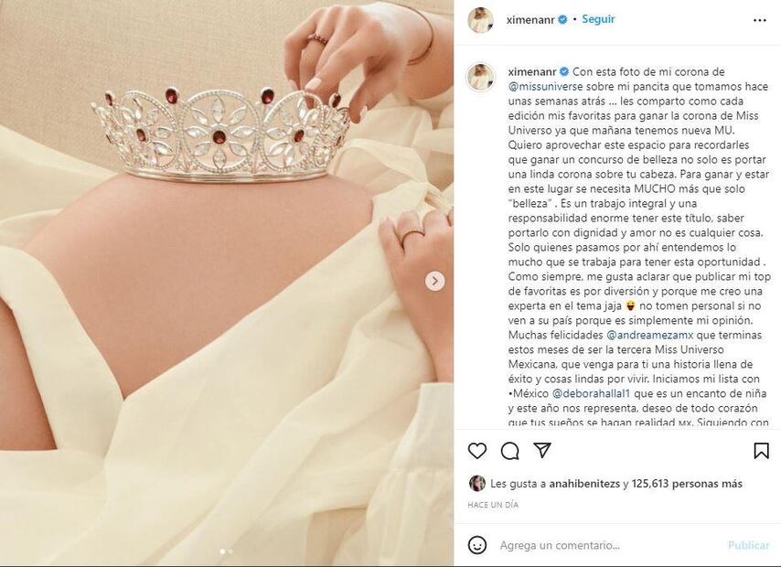 Bebé de Ximena Navarrete vive su primer Miss Universo con todo y corona