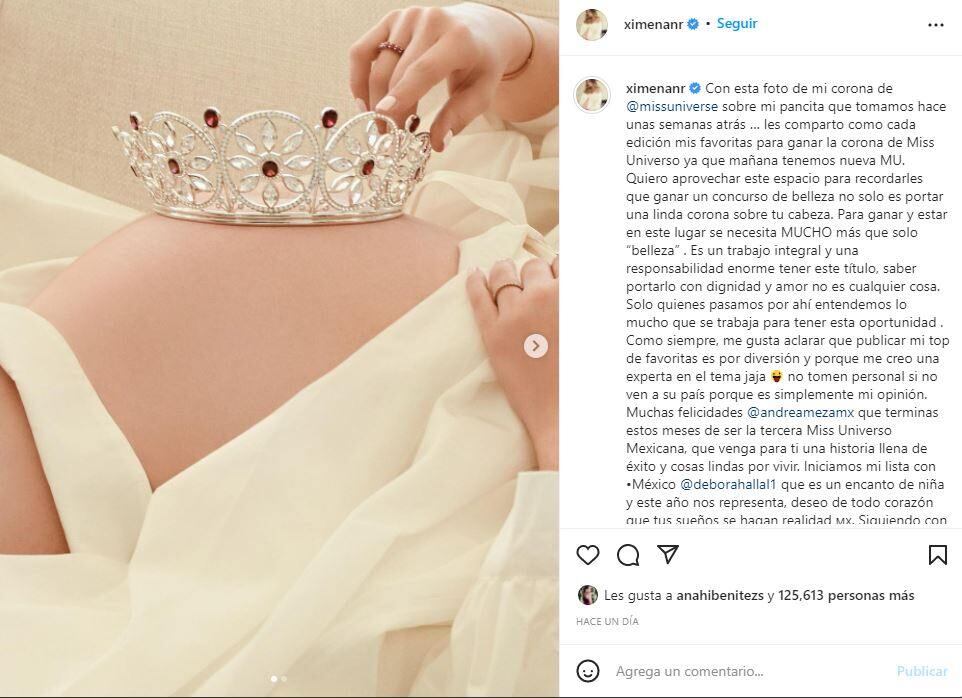 Bebé de Ximena Navarrete vive su primer Miss Universo con todo y corona