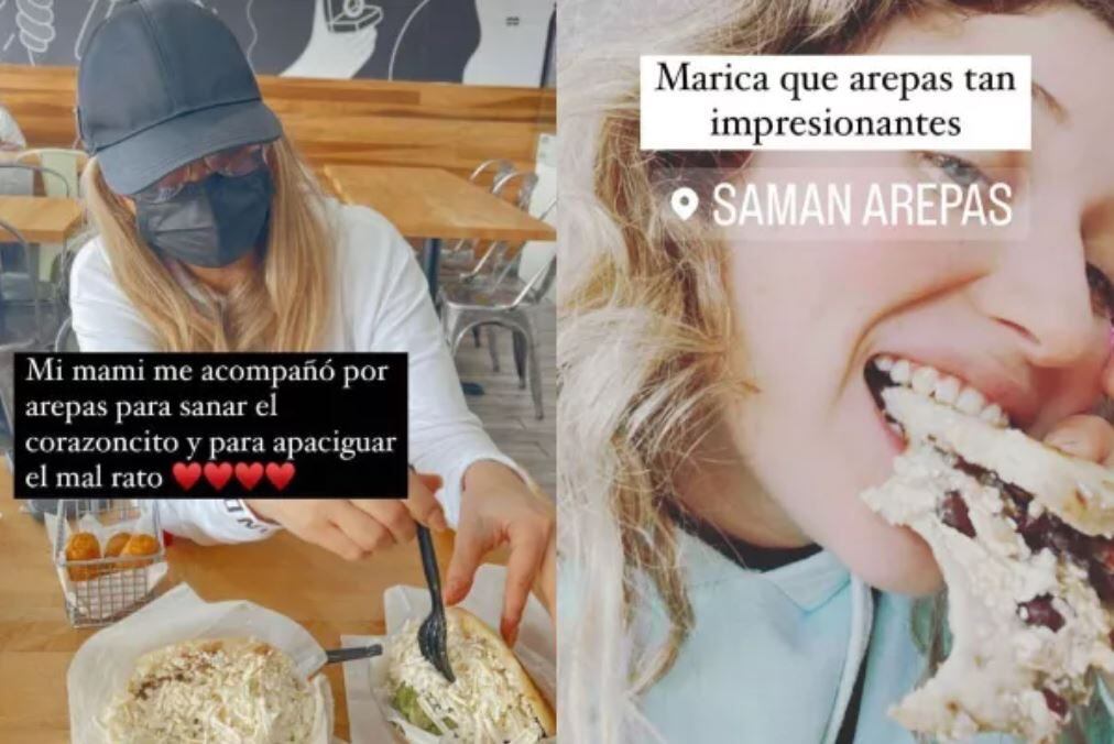 Angélica Rivera reaparece comiendo arepas