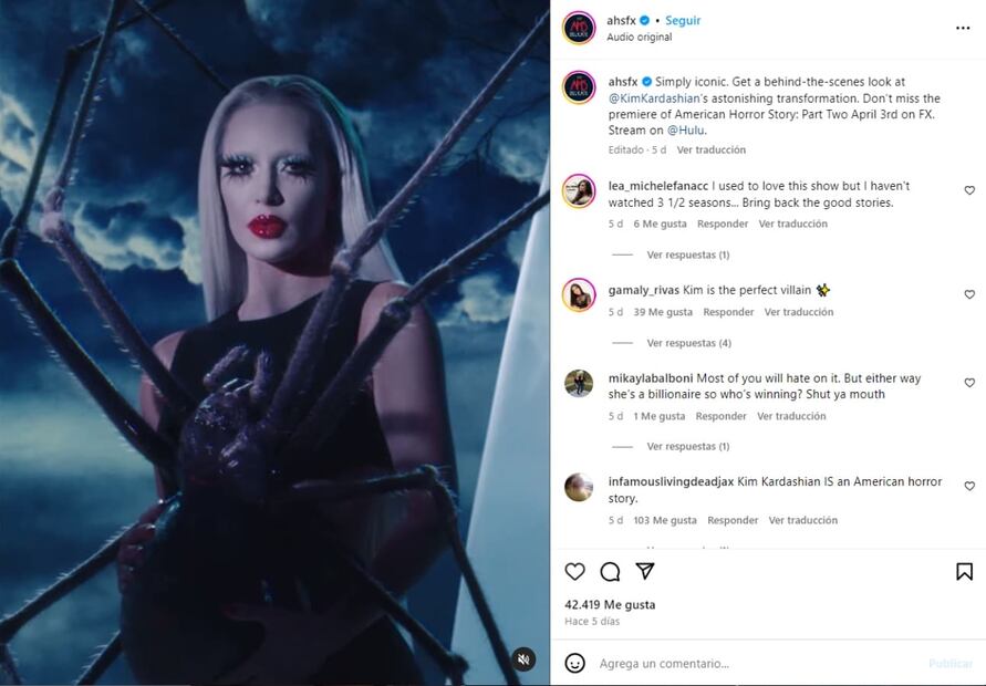 Kim Kardashian en 'American Horror Story: Delicate' / Instagram