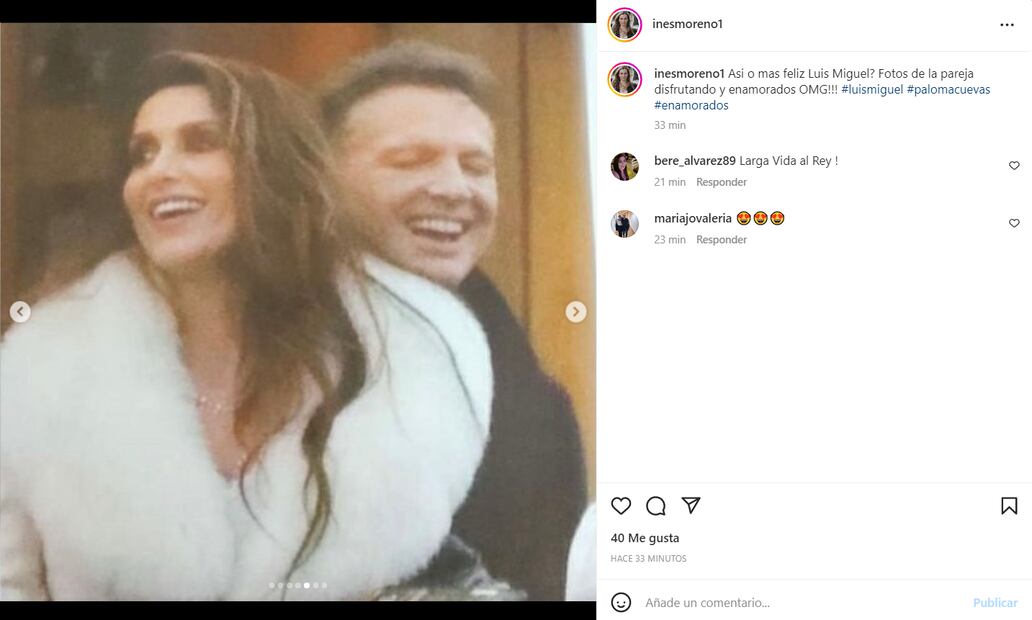 FOTOS. Luis Miguel y Paloma Cuevas, sonrientes y abrazados presumen su amor en Bilbao
