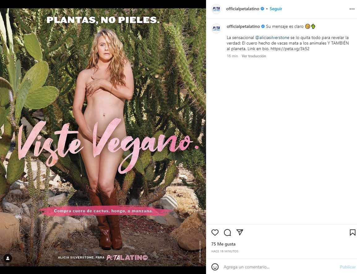 Alicia Silverstone se quita la ropa para PETA en nueva campaña