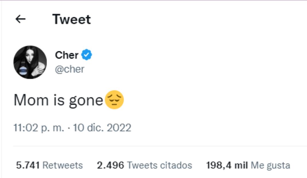 Fallece Georgia Holt, mamá de Cher, a los 96 años