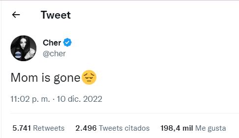 Fallece Georgia Holt, mamá de Cher, a los 96 años
