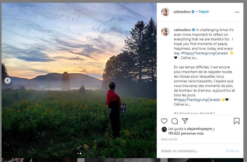 Céline Dion sorprende con foto makeup free
