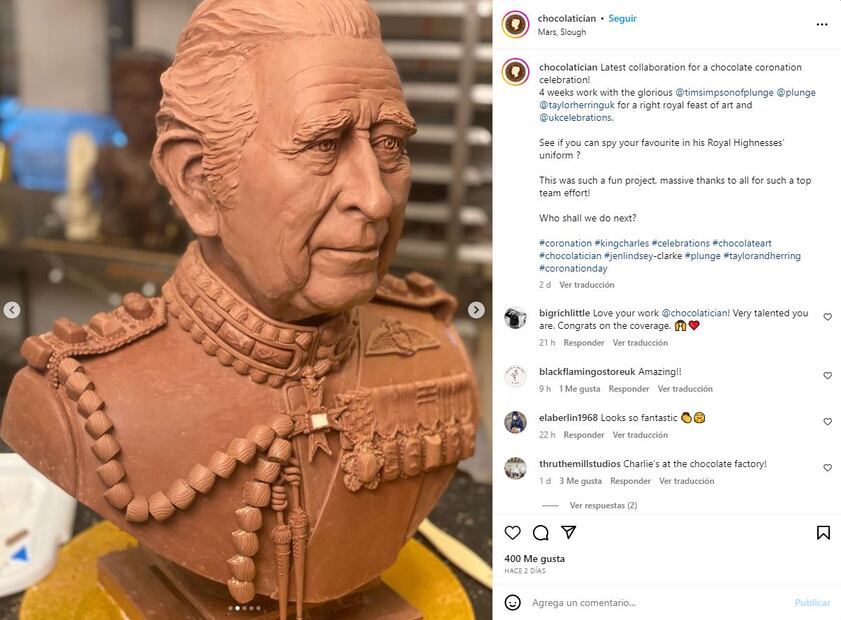 Convierten a Carlos III en un rey de chocolate