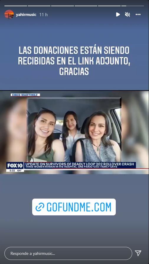 Yahir pide apoyo para sus primas que sufrieron un accidente en EE.UU.