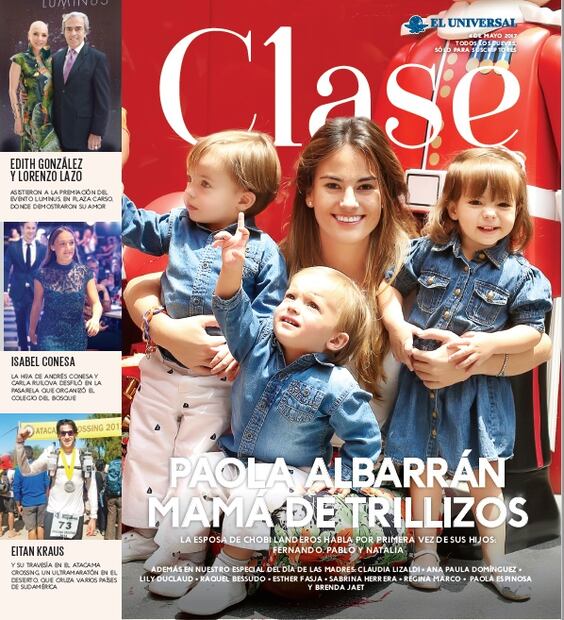 EN PORTADA: Paola Albarrán y sus trillizos Fernando, Pablo y Natalia Landeros