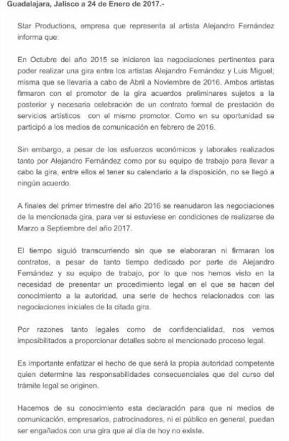 Todo lo que debes saber de la demanda que implica a Luis Miguel y Alejandro Fernández