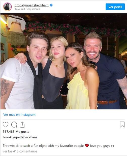 Nicola Peltz responde a los Beckham con foto de Brooklyn abrazando a su suegra