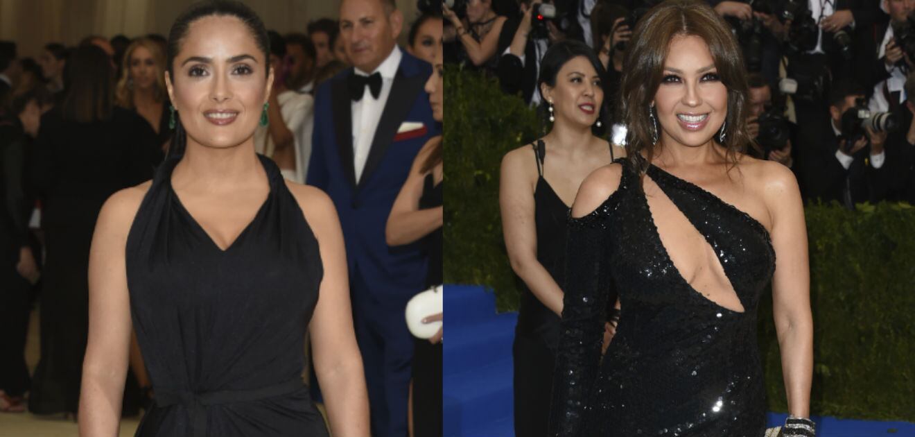 <p>Thalía y Salma Hayek asistieron a la Gala MET 2017 (Foto: AP)</p>
