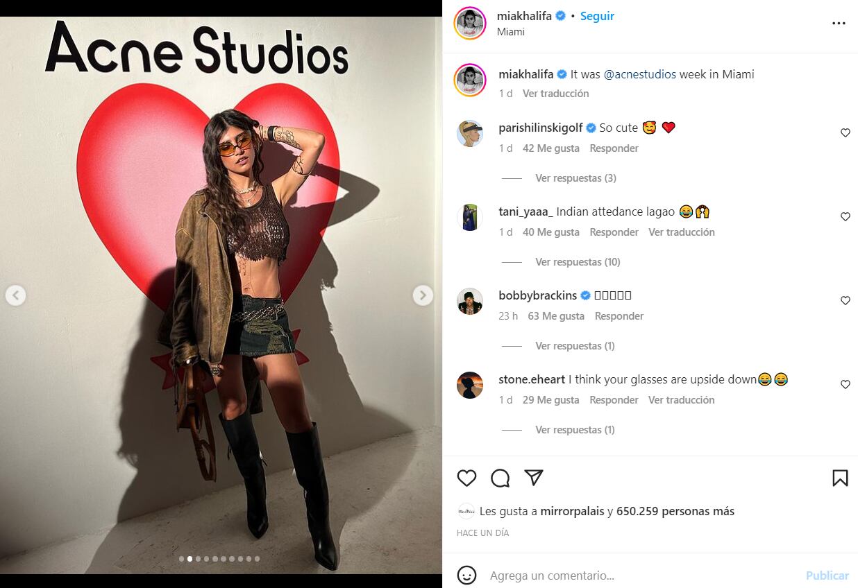 Mia Khalifa, fabulosa en top de red se suma a la tendencia de Dua Lipa
