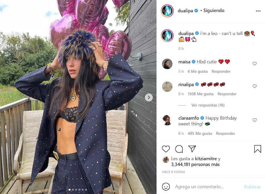 Dua Lipa cumple 26 años e impacta con un bralette de encaje y pantalones con pedrería