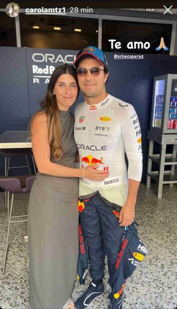 Carola Martínez junto a Sergio 'Checo' Pérez / Foto: Instagram