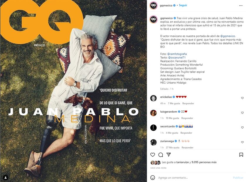 Juan Pablo Medina habla de su estado de salud y posa tras la amputación de una pierna