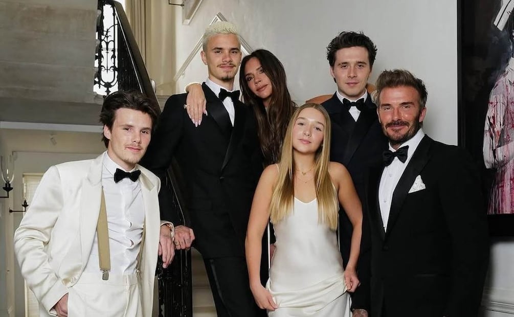 David y Victoria Beckham junto a sus hijos Brooklyn, Romeo, Cruz y Harper / Foto: Instagram