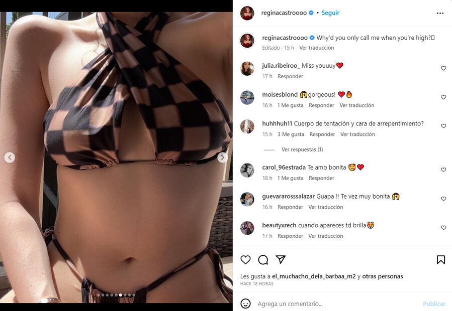 Regina, hija de Angélica Rivera, posa al estilo Kendall Jenner con un microkini junto a la piscina