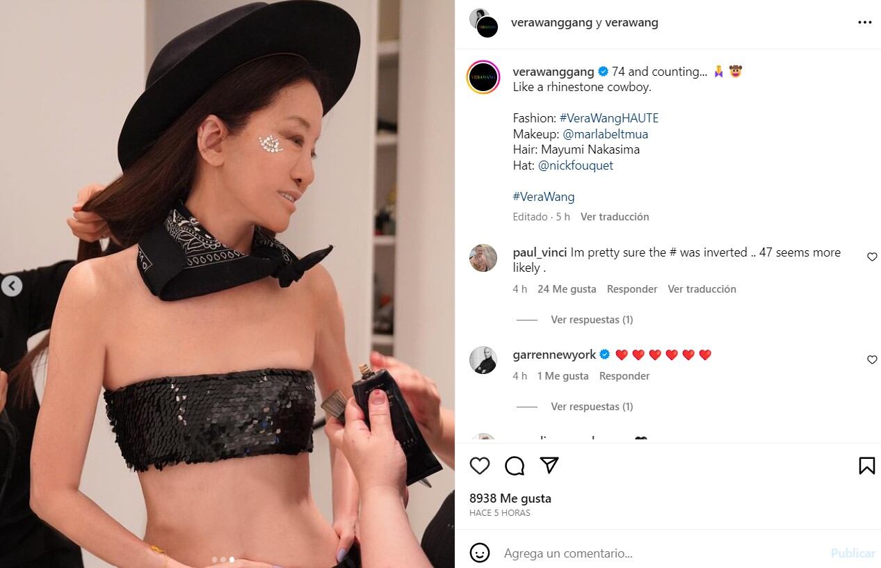 Vera Wang cumplió 74 años / Instagram