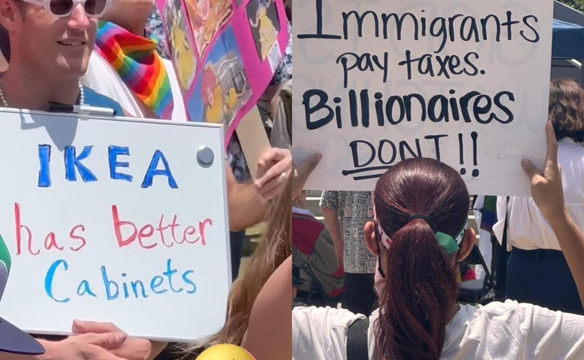 Eugenio Derbez compartió algunas fotos de la protesta / Foto: Instagram @ederbez