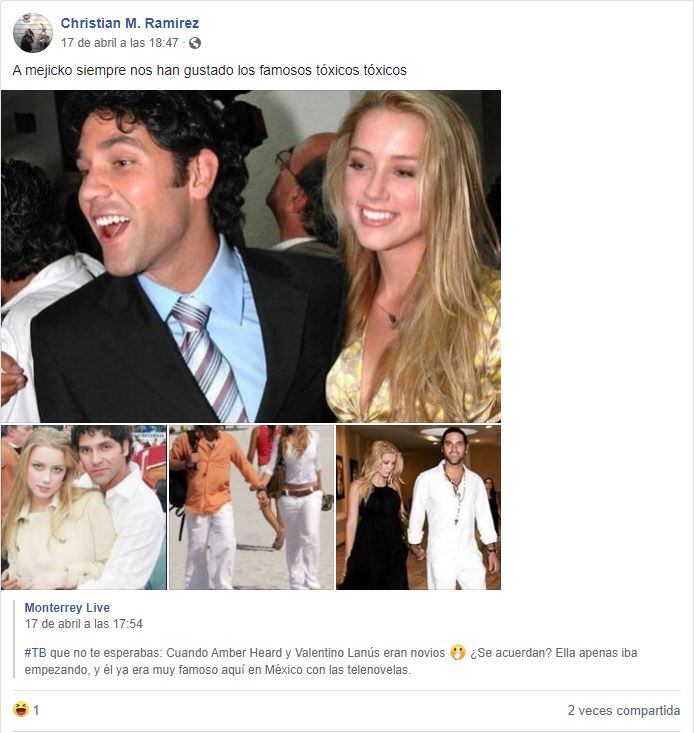 ¿Valentino Lanús y Amber Heard tuvieron un romance?