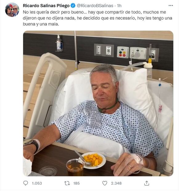 Ricardo Salinas Pliego alerta sobre su salud y se ríe de sus haters 