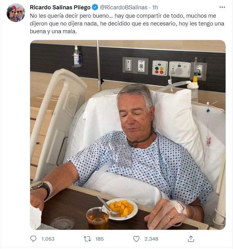 Ricardo Salinas Pliego alerta sobre su salud y se ríe de sus haters 