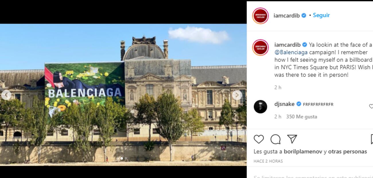 Cardi B es la nueva cara de Balenciaga