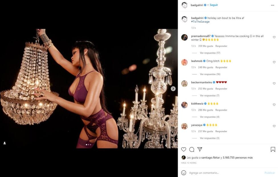 Rihanna impacta con lencería púpura y presume corte de pelo mullet