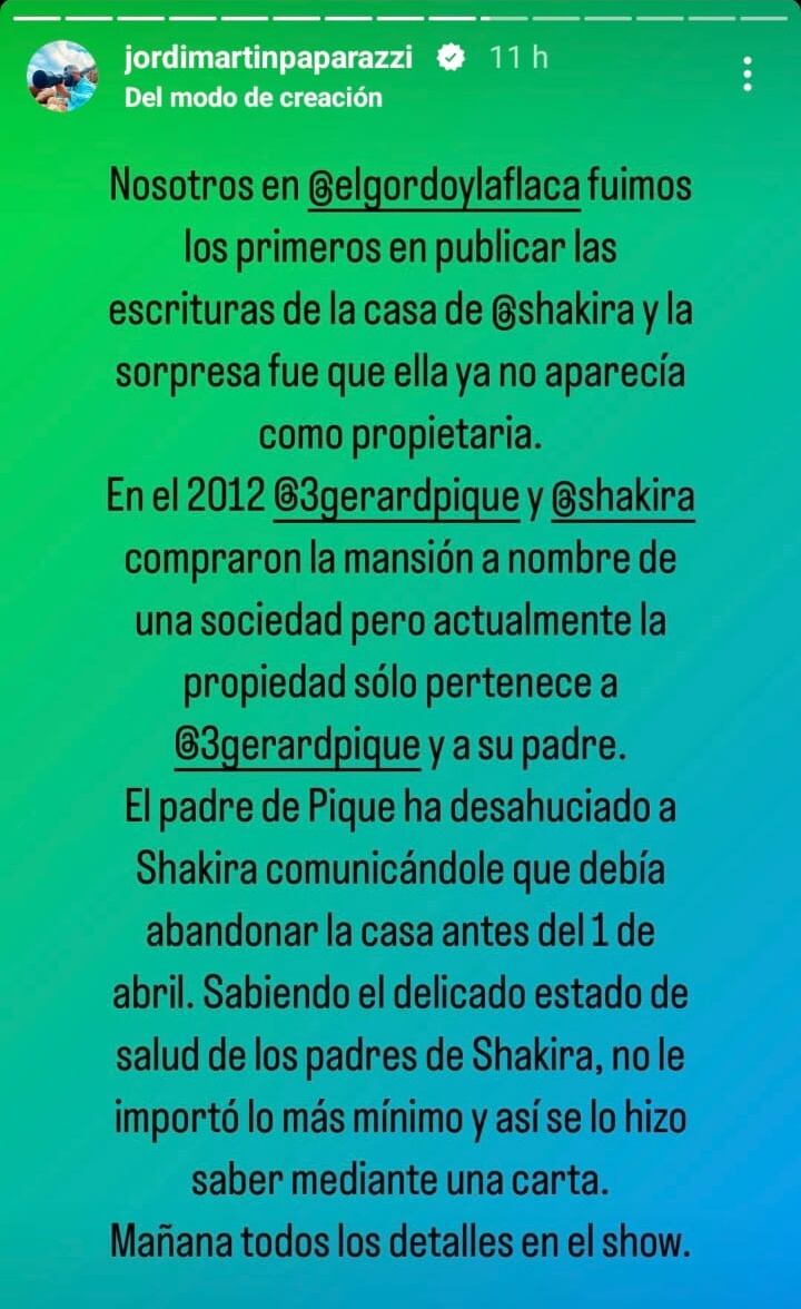 Desahuciar a Shakira, la venganza del papá de Gerard Piqué
