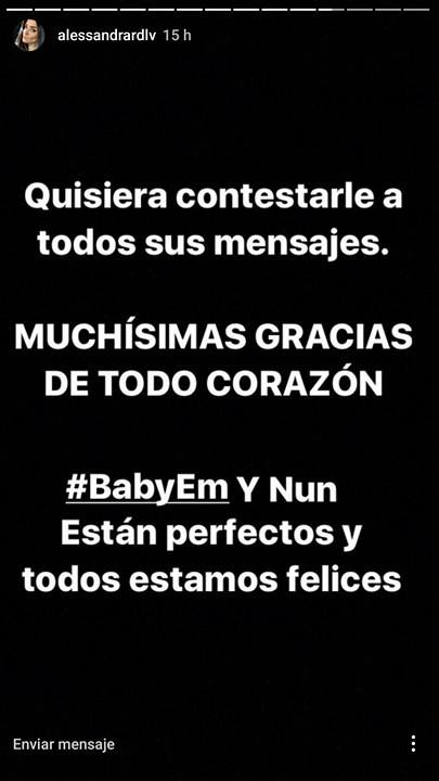 La primera foto del bebé de Nunzia Rojo de la Vega 