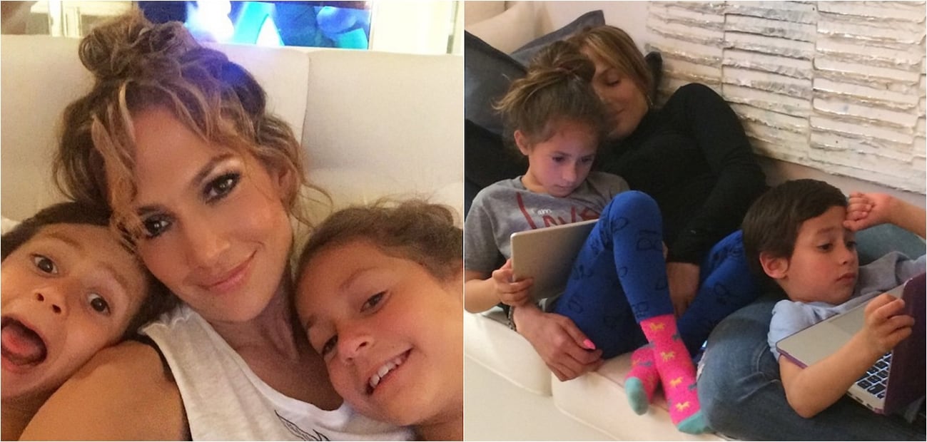 Jennifer Lopez junto a sus hijos Emme y Max Muñiz / Fotos: Instagram 