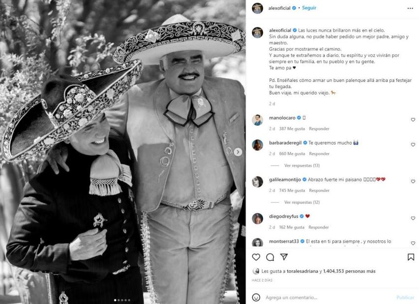Alejandro Fernández comparte emotivo video junto a su papá