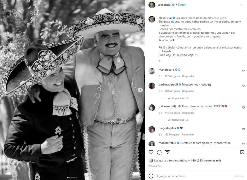 Alejandro Fernández comparte emotivo video junto a su papá