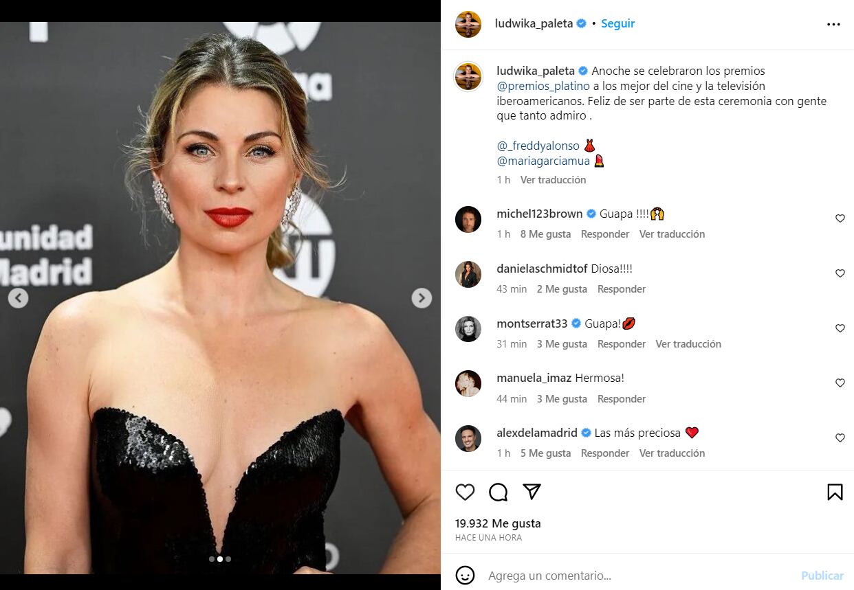 Ludwika Paleta deslumbra con un vestido de lentejuelas y escote profundo en los Premios Platino