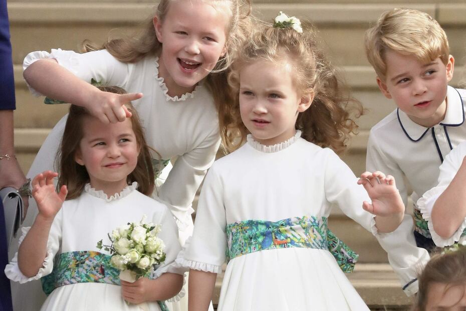 El príncipe George y la princesa Charlotte roban cámara en la boda de Eugenia de York