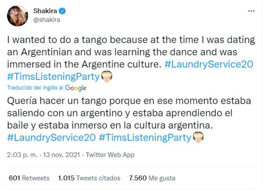 Shakira causa polémica en Twitter por ningunear a su ex Antonio de la Rúa
