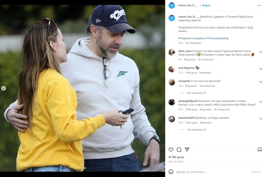 Olivia Wilde abraza a su ex Jason Sudeikis tras romper con Harry Styles