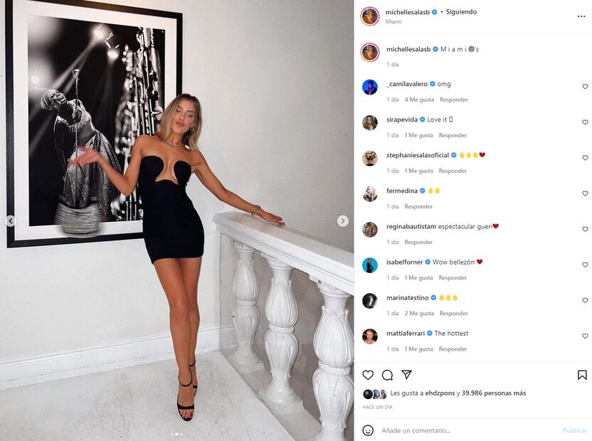 Michelle Salas, como Zoë Kravitz y Hailey Bieber, brilla en un escotado vestido negro de Yves Saint Laurent