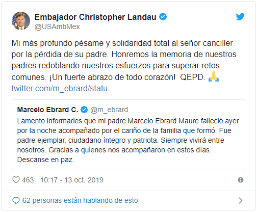 Murió Marcelo Ebrard Maure, padre del Secretario de Relaciones Exteriores, Marcelo Ebrard 